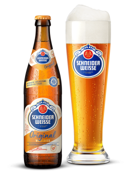Schneider Weisse Original bottle, glass